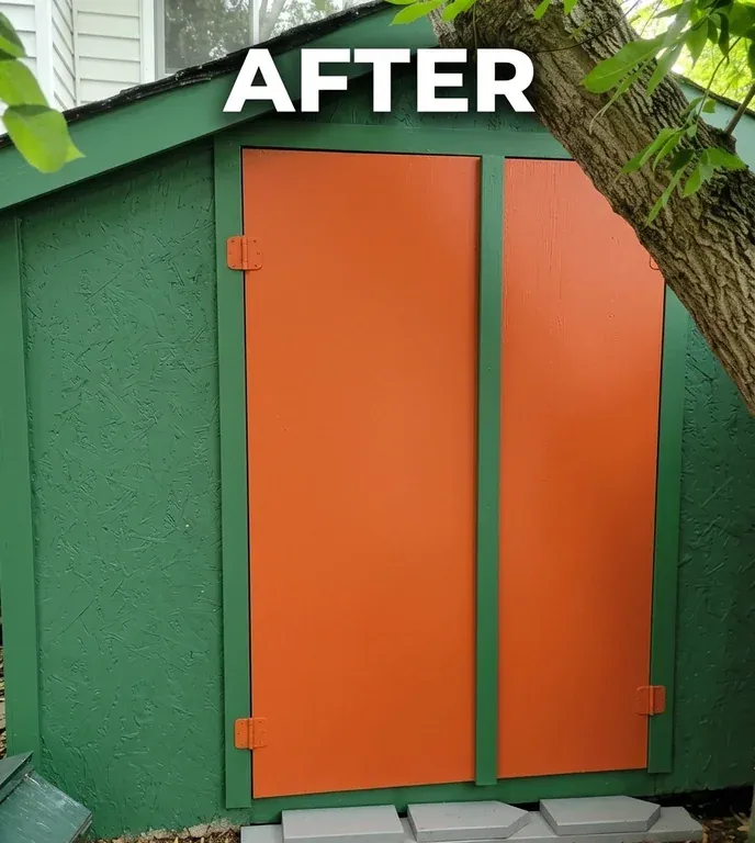 After: Beautifully painted and sealed backyard shed
